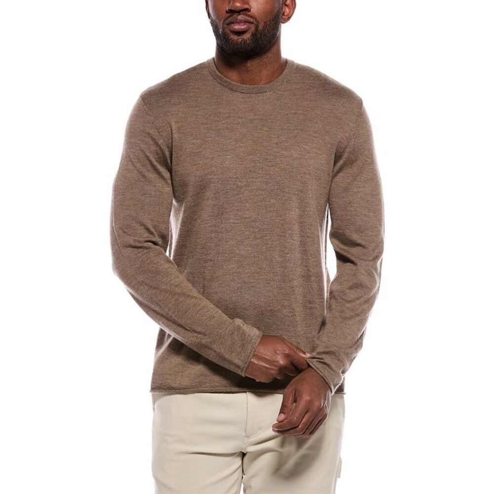Atm Anthony Thomas Melillo Mens 100% Cashmere Crewneck Sweater, Brown